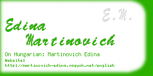 edina martinovich business card